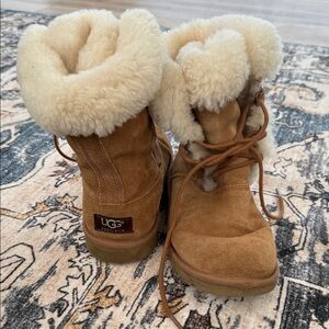 UGG Tan Suede Boots with Cream Shearling